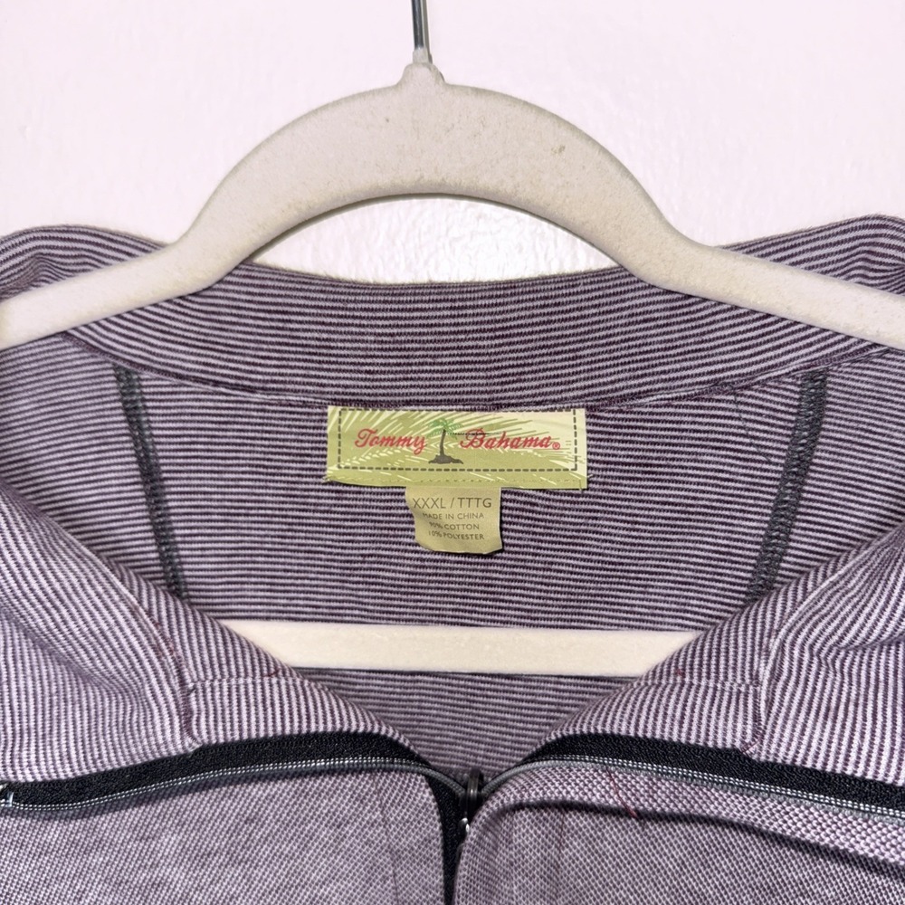 Tommy Bahama Men's Size XXXL Purple 1/4 Zip Long Sleeve Mock Neck Pullover - Picture 2 of 5